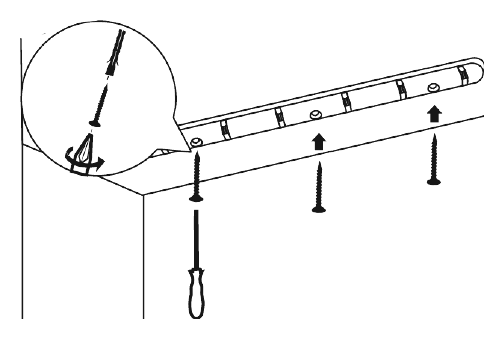 Step 3: Screwing the rail to the ceiling